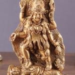 Pure Brass Goddess Kali Ma Idol 5" | Fierce Divine Mother | Handcrafted in India | Powerful Protection | Strength & Transformation | Antique Polish Finish